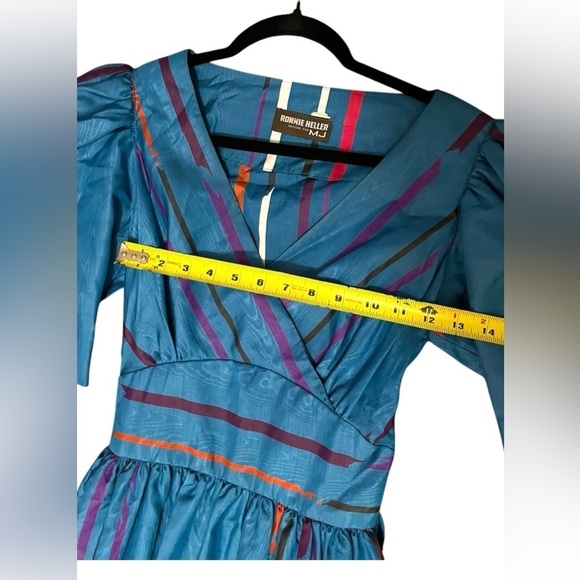 Ronnie Heller Designs for MJ Vintage Blue Stripe Dress - Women’s Size 6 - Picture 9 of 15